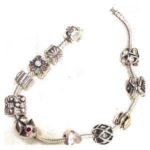Pandora 7” bracelet with charms
